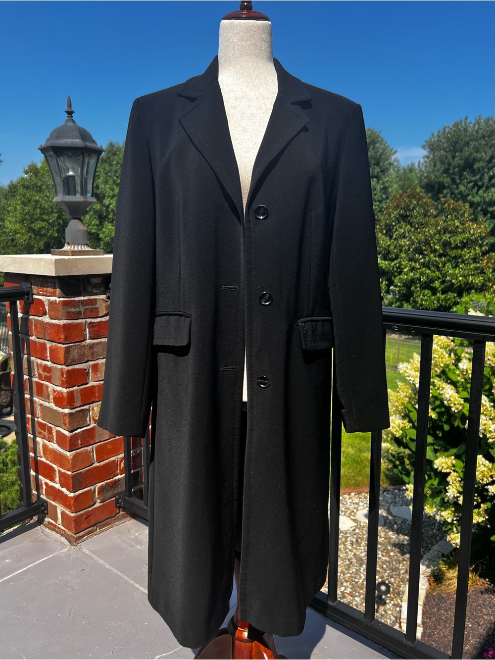 Gallery Black Women's Long Trench Coat